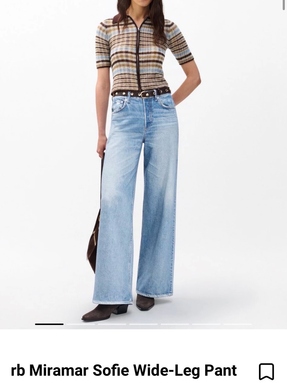 rag & bone Light Blue Wide-Leg “Sweatpant” Jeans